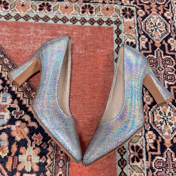 Maryam Nassir Zadeh Isa Pump Silver Metallic Heels NWT - Picture 8 of 8